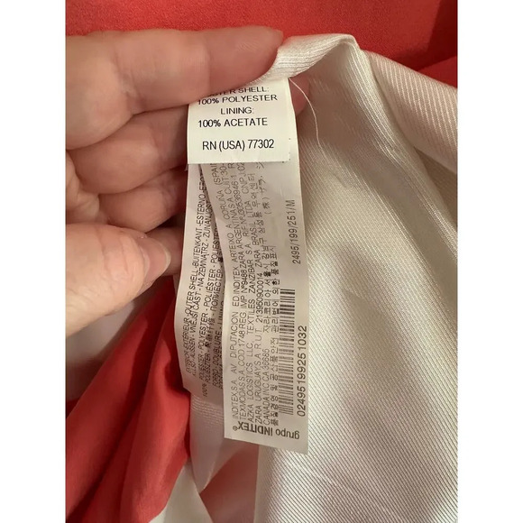 Zara Basic Coral White Colorblock Mod 70s inspired Sheath Sleeveless Dress Sz M - Picture 6 of 12